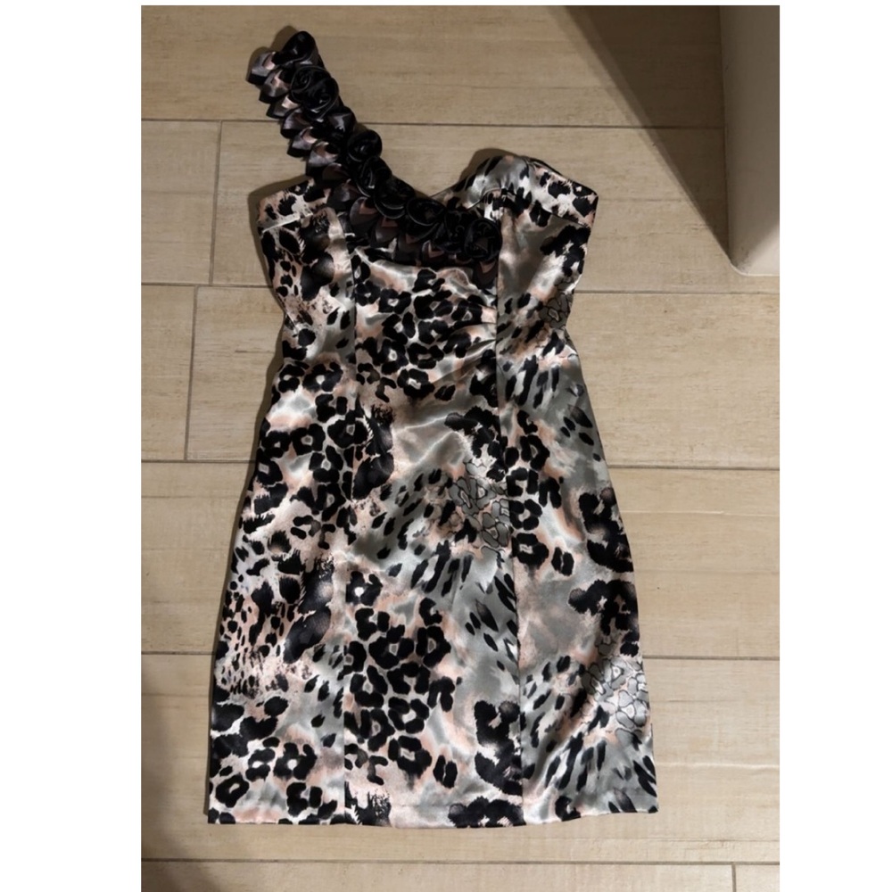 Jump Girl One Shoulder Cheetah Print Dress NWT